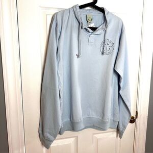 FUNDY Unisex Light Blue Cotton Pullover Hoodie PEI Anchor Logo XL NWT